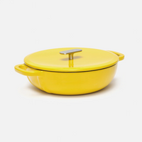 Zománcozott öntöttvas tegame serpenyő fedővel Ø 26 cm (3,5 l), sárga