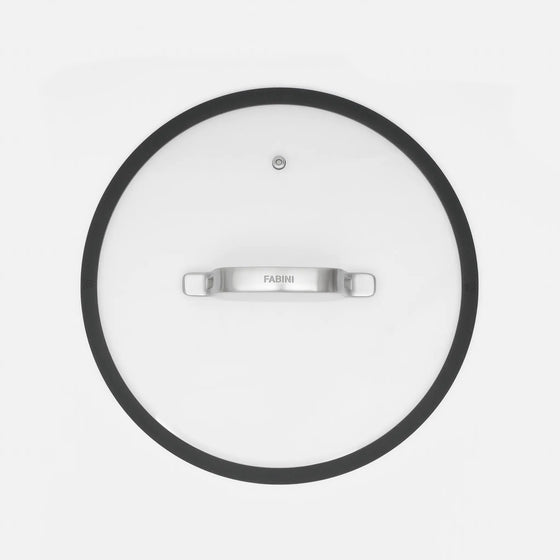 Üvegfedő Meda 3.0, ø 28 cm  - Üvegfedő szilikon peremmel, fekete