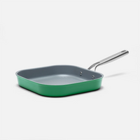 Meda 3.0 tapadásmentes, szögletes grillserpenyő kerámia bevonattal, fedő nélkül, Ø 28 cm, zöld