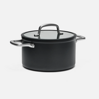 Meda 3.0 tapadásmentes kerámia bevonatos edény fedővel Ø 24 cm (5,5 l), fekete