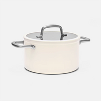 Meda 3.0 tapadásmentes kerámia bevonatos fazék fedővel Ø 24 cm (5,5 l), krémszínű