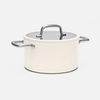 Meda 3.0 tapadásmentes kerámia bevonatos fazék fedővel Ø 24 cm (5,5 l), krémszínű