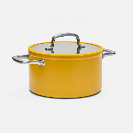 Lábas Meda 3.0, ø 24 cm (5,5 l) - Tapadásmentes lábas kerámia bevonattal, fedővel, sárga