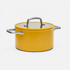 Meda 3.0 tapadásmentes kerámia bevonatos edény fedővel Ø 24 cm (5,5 l), sárga