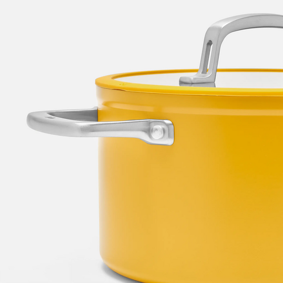 Lábas Meda 3.0, ø 24 cm (5,5 l) - Tapadásmentes lábas kerámia bevonattal, fedővel, sárga