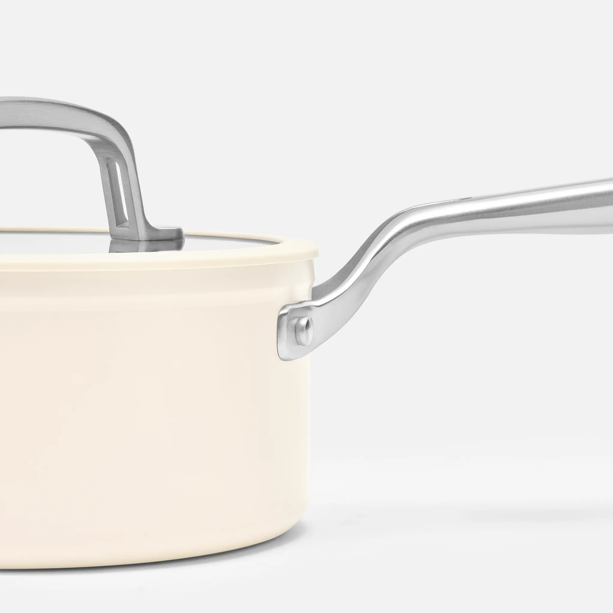 Nyeles lábas Meda 3.0 Pro, ø 20 cm (2,4 l) - Tapadásmentes nyeles lábas kerámia bevonattal, fedővel, krém színű