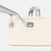 Nyeles lábas Meda 3.0 Pro, ø 20 cm (2,4 l) - Tapadásmentes nyeles lábas kerámia bevonattal, fedővel, krém színű