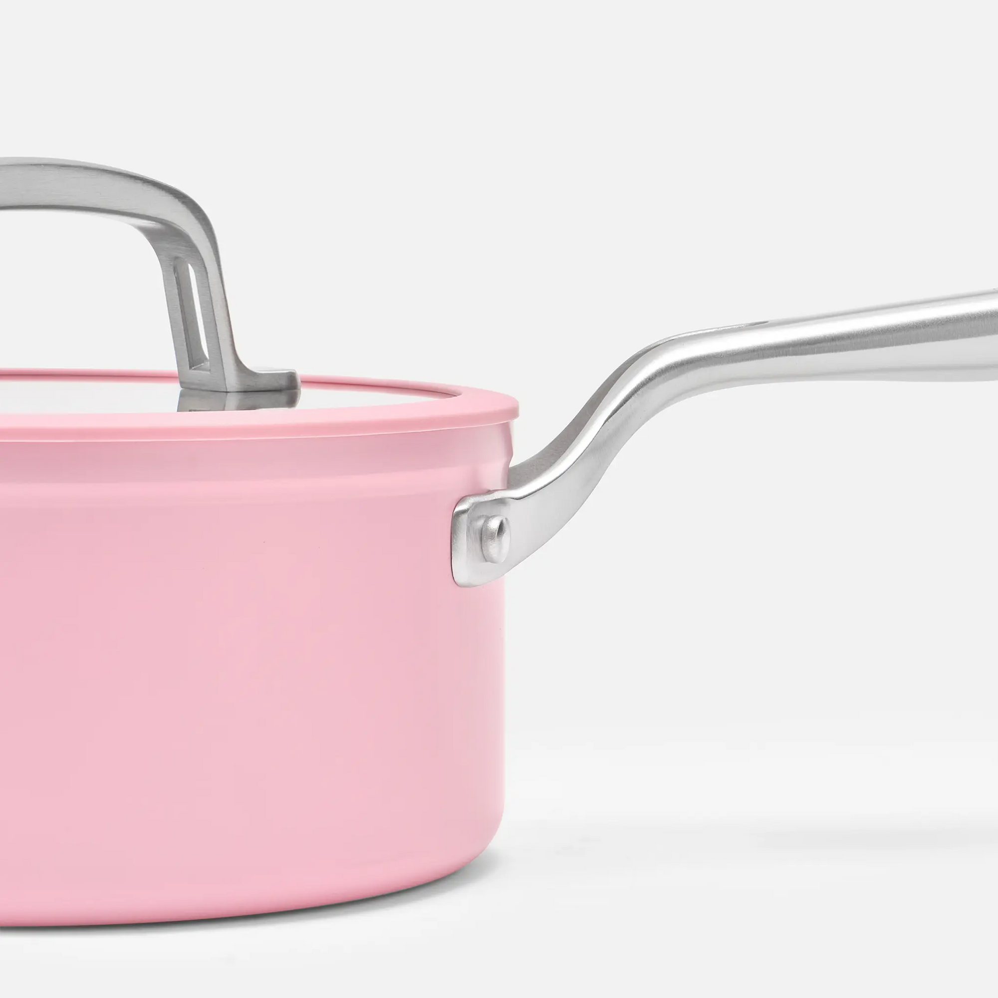 Nyeles lábas Meda 3.0 Pro, ø 20 cm (2,4 l) - Tapadásmentes nyeles lábas kerámia bevonattal, fedővel, rózsaszín