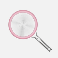 Nyeles lábas Meda 3.0 Pro, ø 20 cm (2,4 l) - Tapadásmentes nyeles lábas kerámia bevonattal, fedővel, rózsaszín