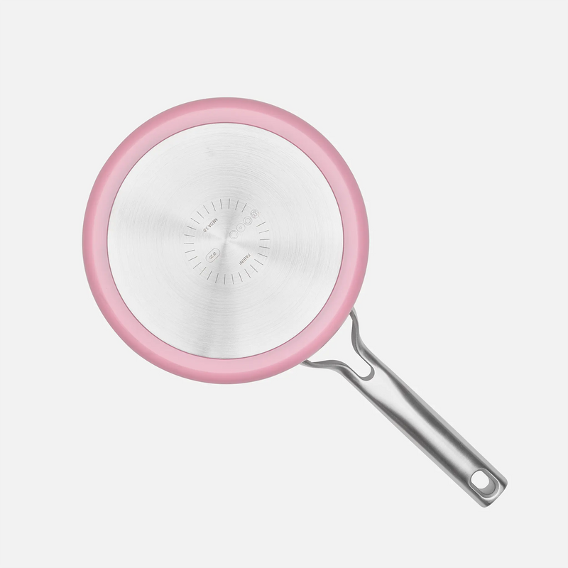 Nyeles lábas Meda 3.0 Pro, ø 20 cm (2,4 l) - Tapadásmentes nyeles lábas kerámia bevonattal, fedővel, rózsaszín