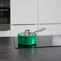 Nyeles lábas Meda 3.0 Pro, ø 20 cm (2,4 l) - Tapadásmentes nyeles lábas kerámia bevonattal, fedővel, zöld