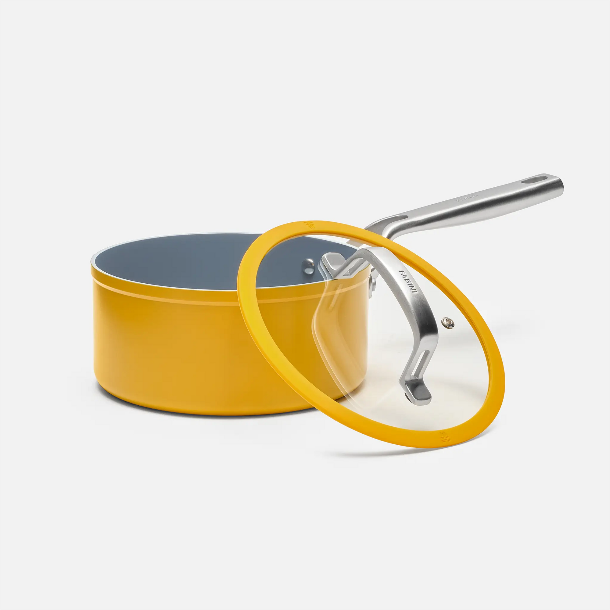 Nyeles lábas Meda 3.0 Pro, ø 20 cm (2,4 l) - Tapadásmentes nyeles lábas kerámia bevonattal, fedővel, sárga