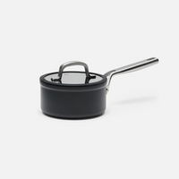 Nyeles lábas Meda 3.0 Pro, ø 16 cm (1,3 l) - Tapadásmentes nyeles lábas kerámia bevonattal, fedővel, fekete
