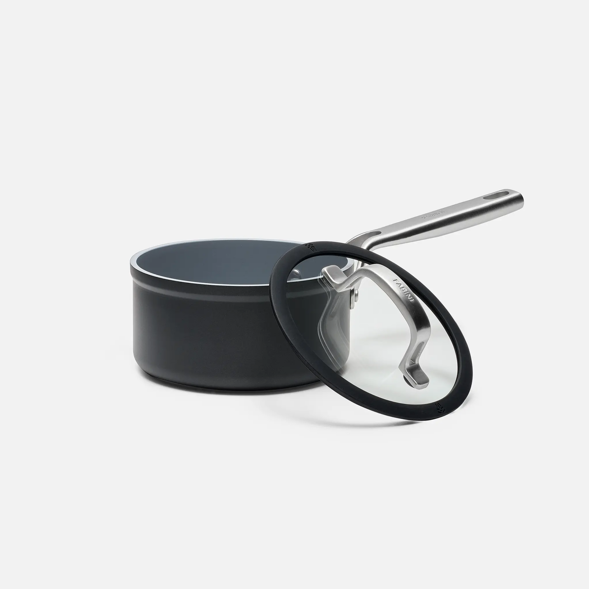Nyeles lábas Meda 3.0 Pro, ø 16 cm (1,3 l) - Tapadásmentes nyeles lábas kerámia bevonattal, fedővel, fekete