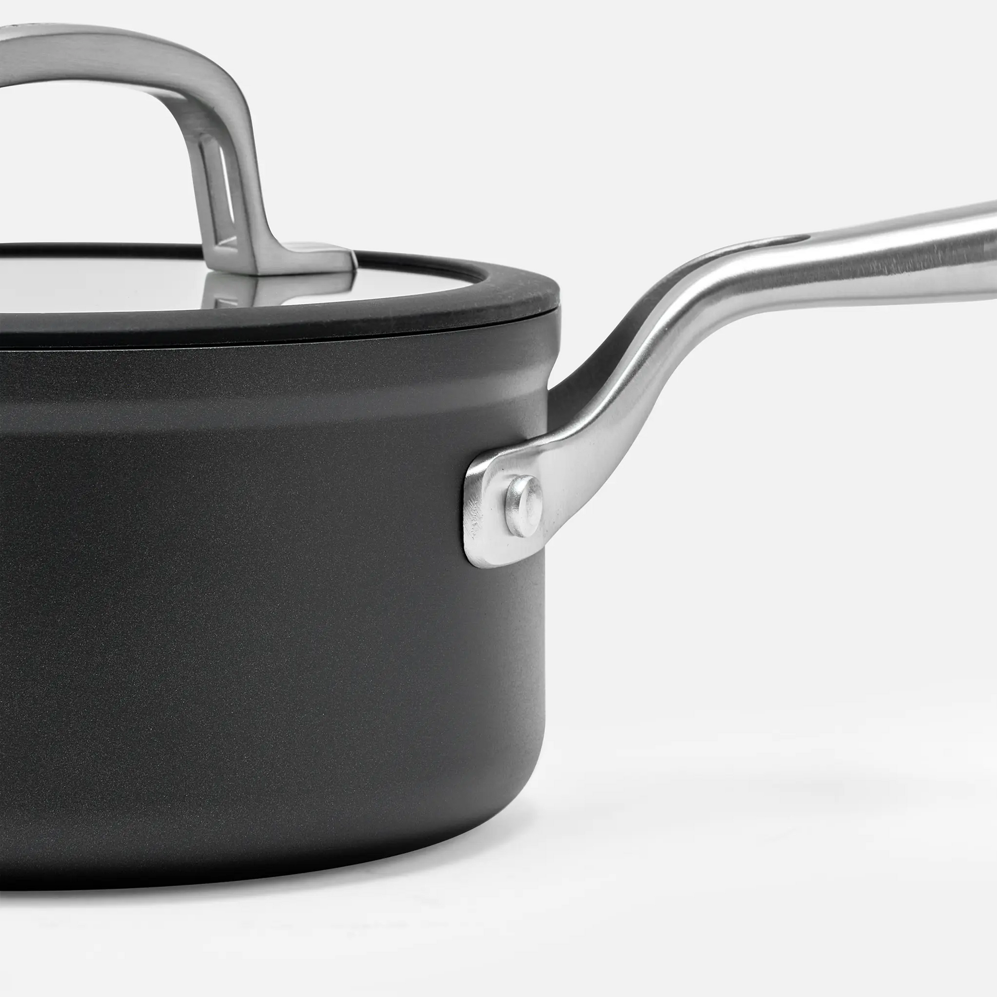 Nyeles lábas Meda 3.0 Pro, ø 16 cm (1,3 l) - Tapadásmentes nyeles lábas kerámia bevonattal, fedővel, fekete