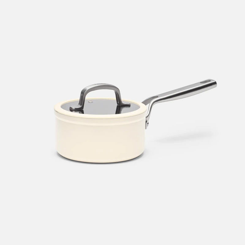 Nyeles lábas Meda 3.0 Pro, ø 16 cm (1,3 l) - Tapadásmentes nyeles lábas kerámia bevonattal, fedővel, krém színű
