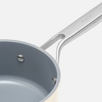 Nyeles lábas Meda 3.0 Pro, ø 16 cm (1,3 l) - Tapadásmentes nyeles lábas kerámia bevonattal, fedővel, krém színű
