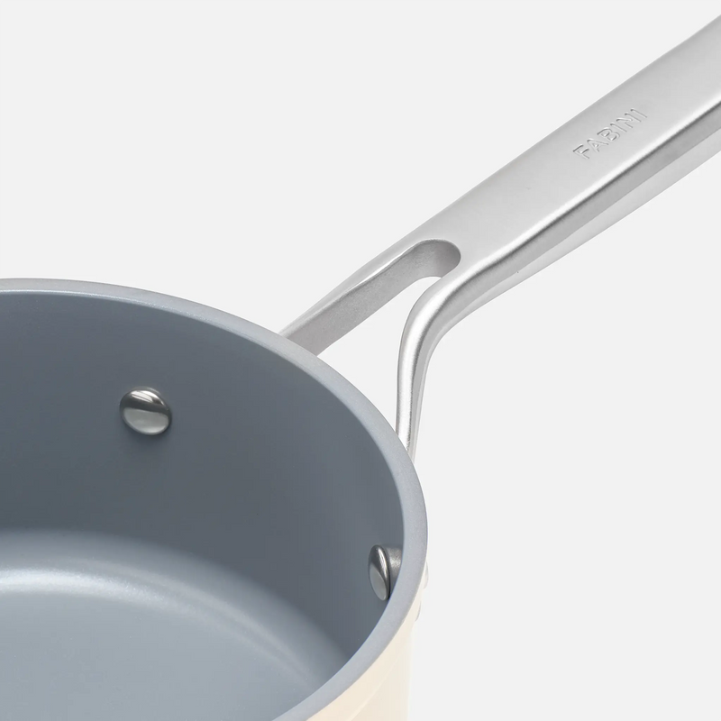 Nyeles lábas Meda 3.0 Pro, ø 16 cm (1,3 l) - Tapadásmentes nyeles lábas kerámia bevonattal, fedővel, krém színű