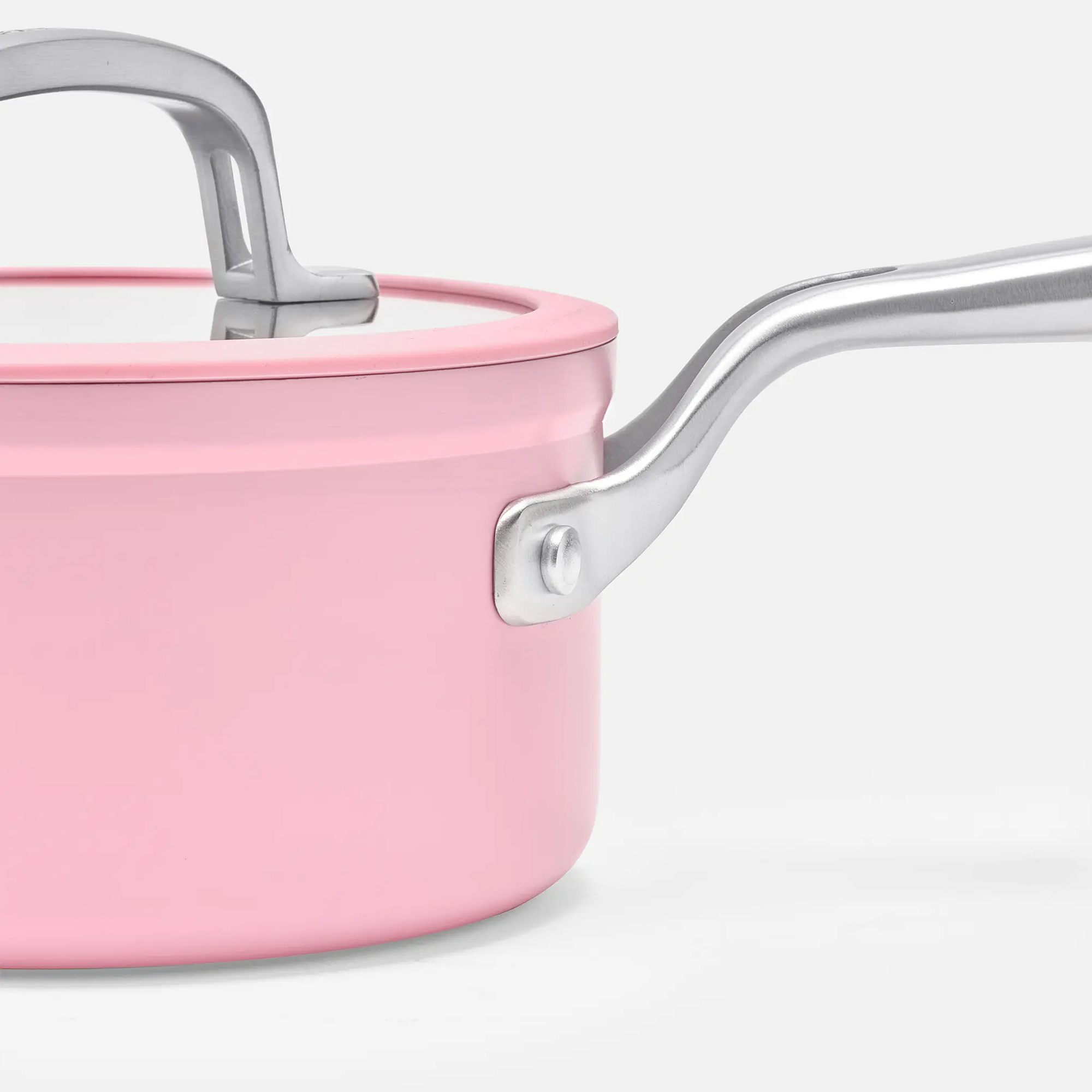 Nyeles lábas Meda 3.0 Pro, ø 16 cm (1,3 l) - Tapadásmentes nyeles lábas kerámia bevonattal, fedővel, rózsaszín