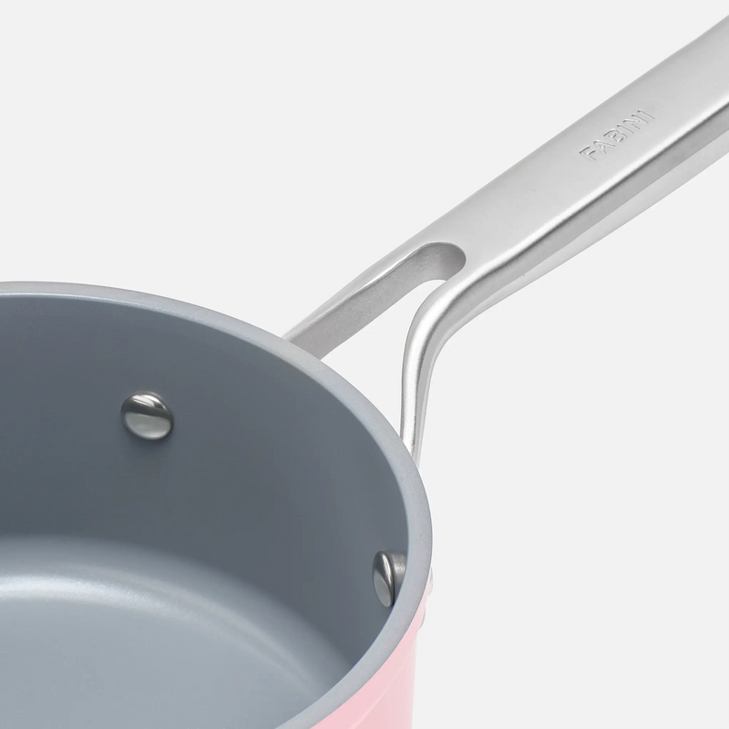 Nyeles lábas Meda 3.0 Pro, ø 16 cm (1,3 l) - Tapadásmentes nyeles lábas kerámia bevonattal, fedővel, rózsaszín