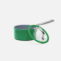 Nyeles lábas Meda 3.0 Pro, ø 16 cm (1,3 l) - Tapadásmentes nyeles lábas kerámia bevonattal, fedővel, zöld