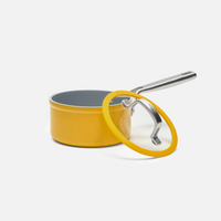 Nyeles lábas Meda 3.0 Pro, ø 16 cm (1,3 l) - Tapadásmentes nyeles lábas kerámia bevonattal, fedővel, sárga
