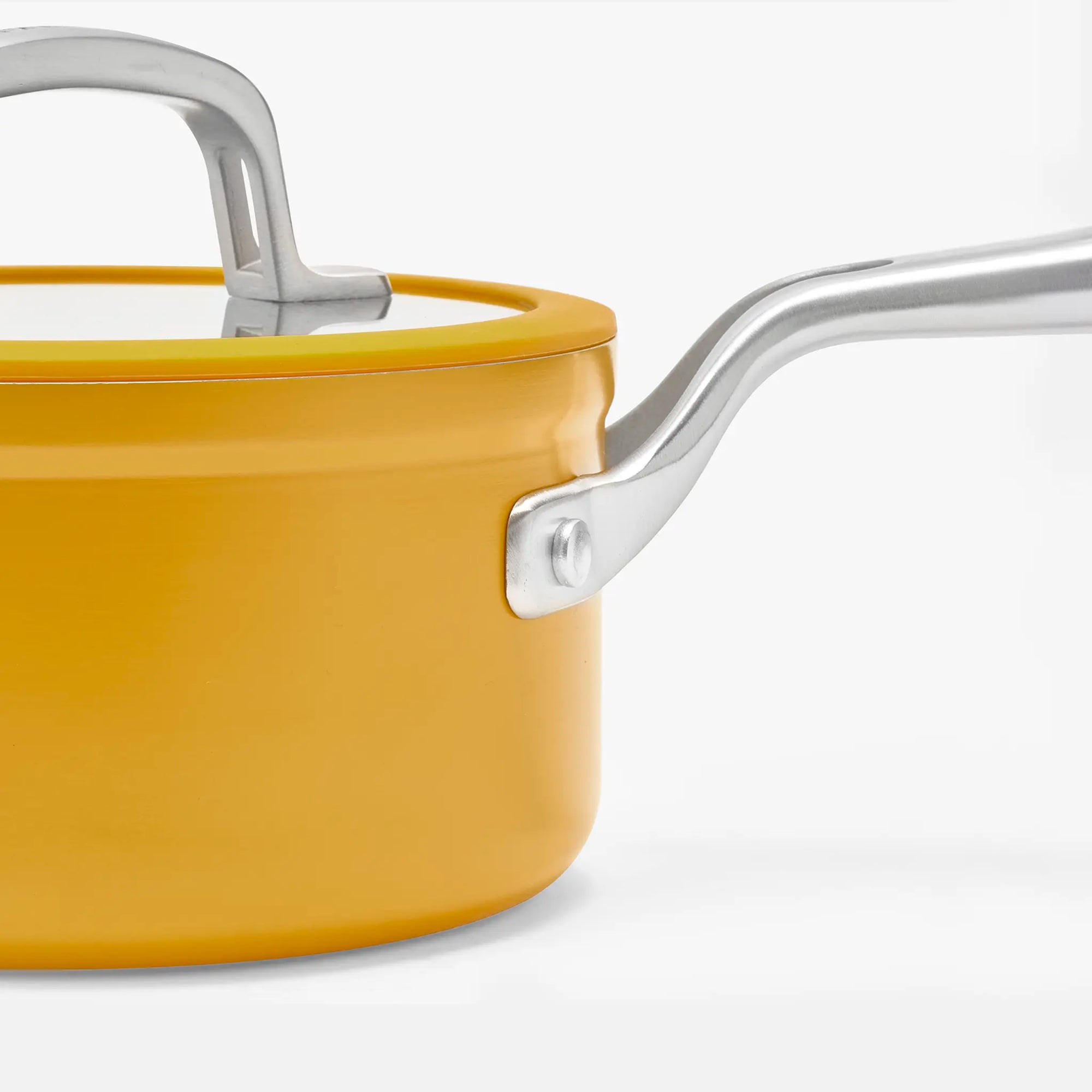 Nyeles lábas Meda 3.0 Pro, ø 16 cm (1,3 l) - Tapadásmentes nyeles lábas kerámia bevonattal, fedővel, sárga
