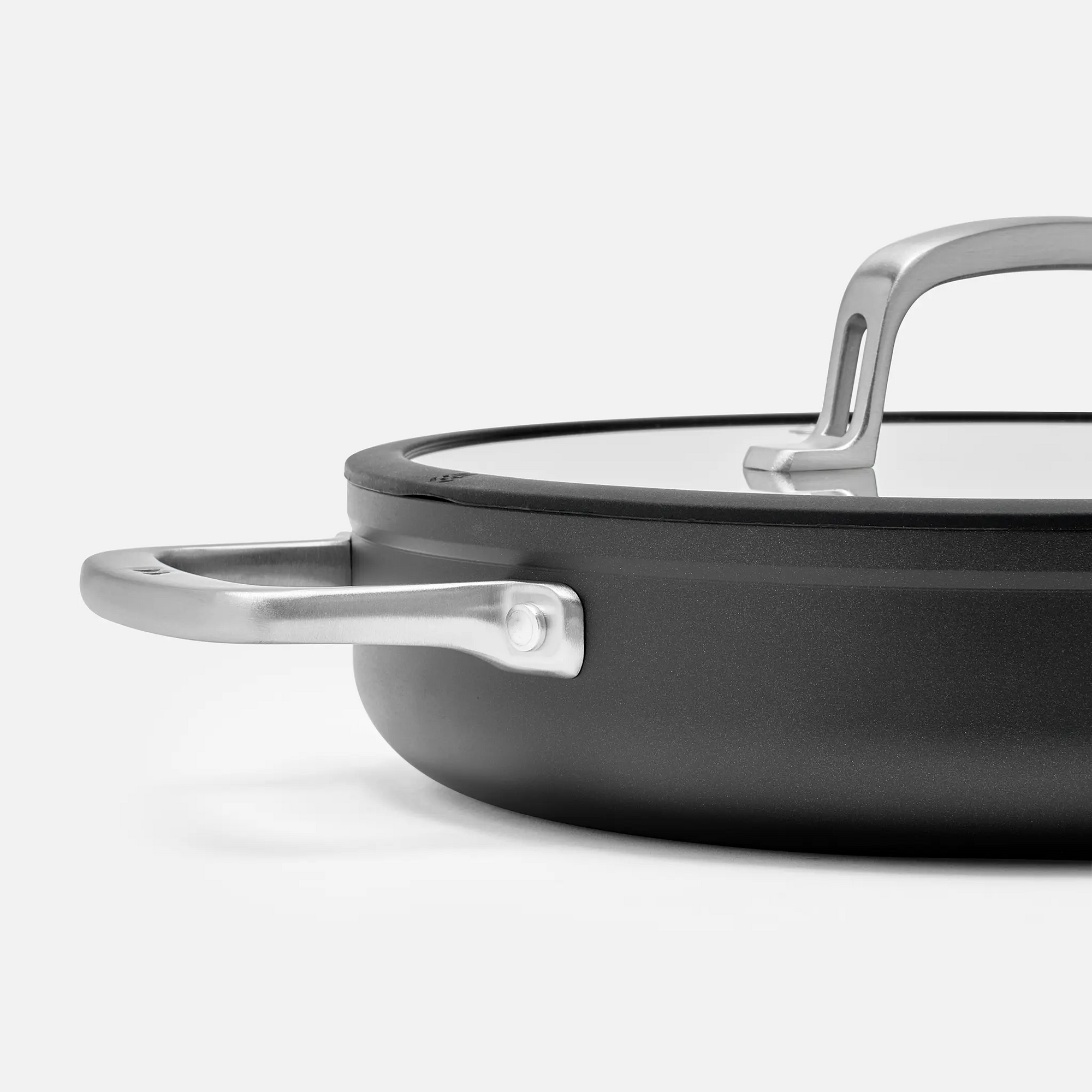 Tálaló tegame serpenyő Meda 3.0 Pro, ø 28 cm - Tapadásmentes tegame serpenyő kerámia bevonattal, fedővel, fekete