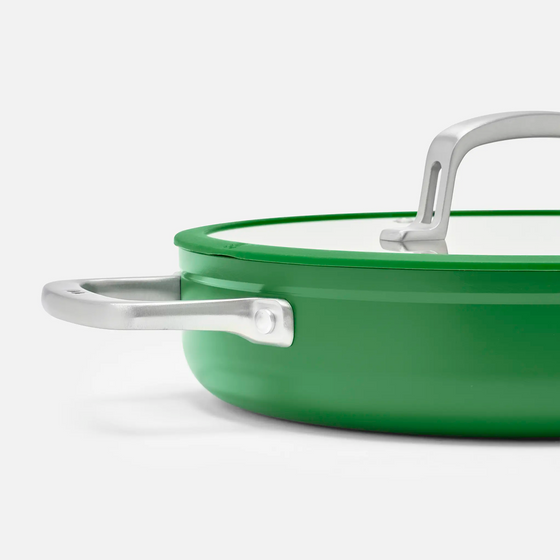 Tegame serpenyő Meda 3.0, ø 28 cm - Tapadásmentes tegame serpenyő kerámia bevonattal, fedővel, zöld