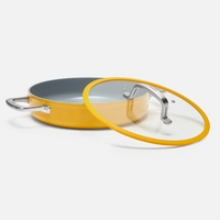 Tálaló tegame serpenyő Meda 3.0 Pro, ø 28 cm - Tapadásmentes tegame serpenyő kerámia bevonattal, fedővel, sárga