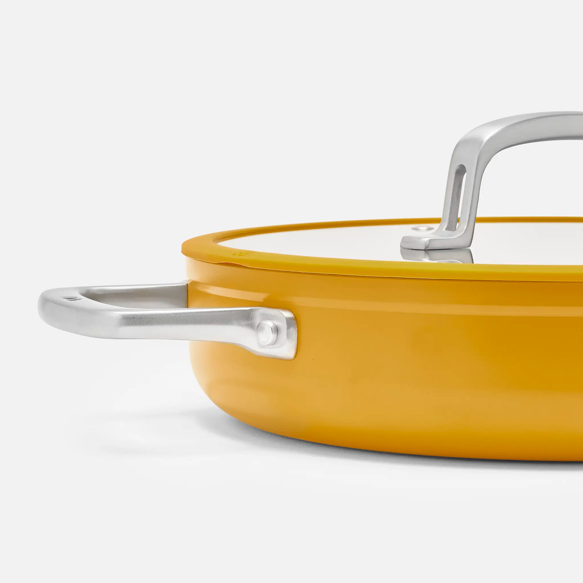 Tálaló tegame serpenyő Meda 3.0 Pro, ø 28 cm - Tapadásmentes tegame serpenyő kerámia bevonattal, fedővel, sárga