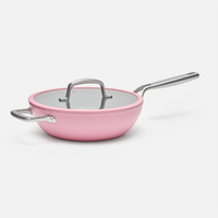 Meda 3.0 tapadásmentes wok serpenyő kerámia bevonattal, fedővel Ø 28 cm, rózsaszín
