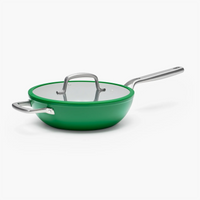 Meda 3.0 tapadásmentes wok serpenyő kerámia bevonattal, fedővel Ø 28 cm, zöld