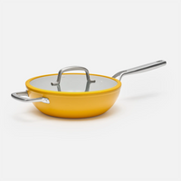Meda 3.0 tapadásmentes wok serpenyő kerámia bevonattal, fedővel Ø 28 cm, sárga