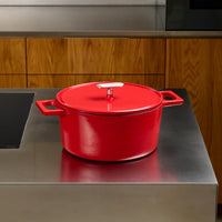 Lábas Mattia 3.0, ø 26 cm (5,5 l) - Zománcozott öntöttvas lábas fedővel, fényes piros