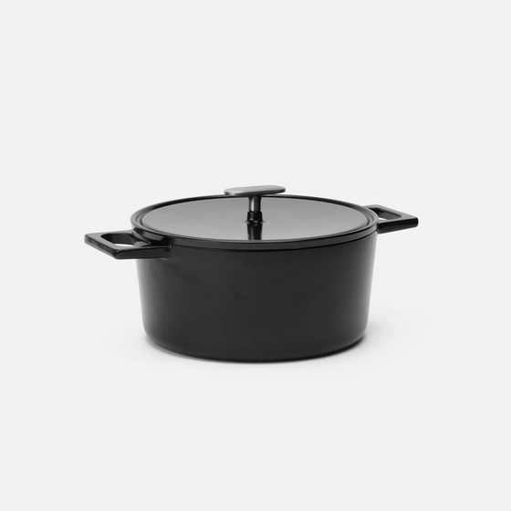 Lábas Mattia 3.0, ø 26 cm (5,5 l) - Zománcozott öntöttvas lábas fedővel, matt fekete