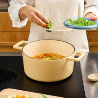 Lábas Mattia 3.0, ø 26 cm (5,5 l) - Zománcozott öntöttvas lábas fedővel, fényes krémszínű