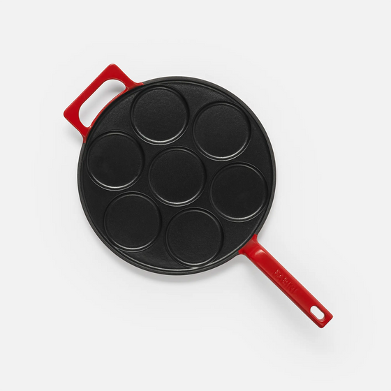 Palacsintasütő Mattia 3.0, ø 26 cm - Zománcozott öntöttvas palacsintasütő, matt piros