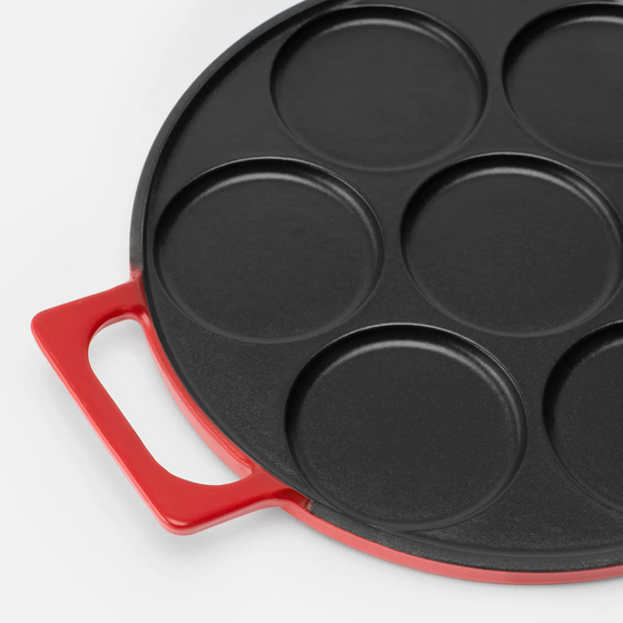 Palacsintasütő Mattia 3.0, ø 26 cm - Zománcozott öntöttvas palacsintasütő, matt piros