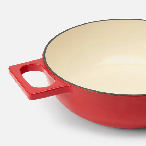 Tegame serpenyő Mattia 3.0, ø 26 cm  - Zománcozott öntöttvas serpenyő fedővel, matt piros