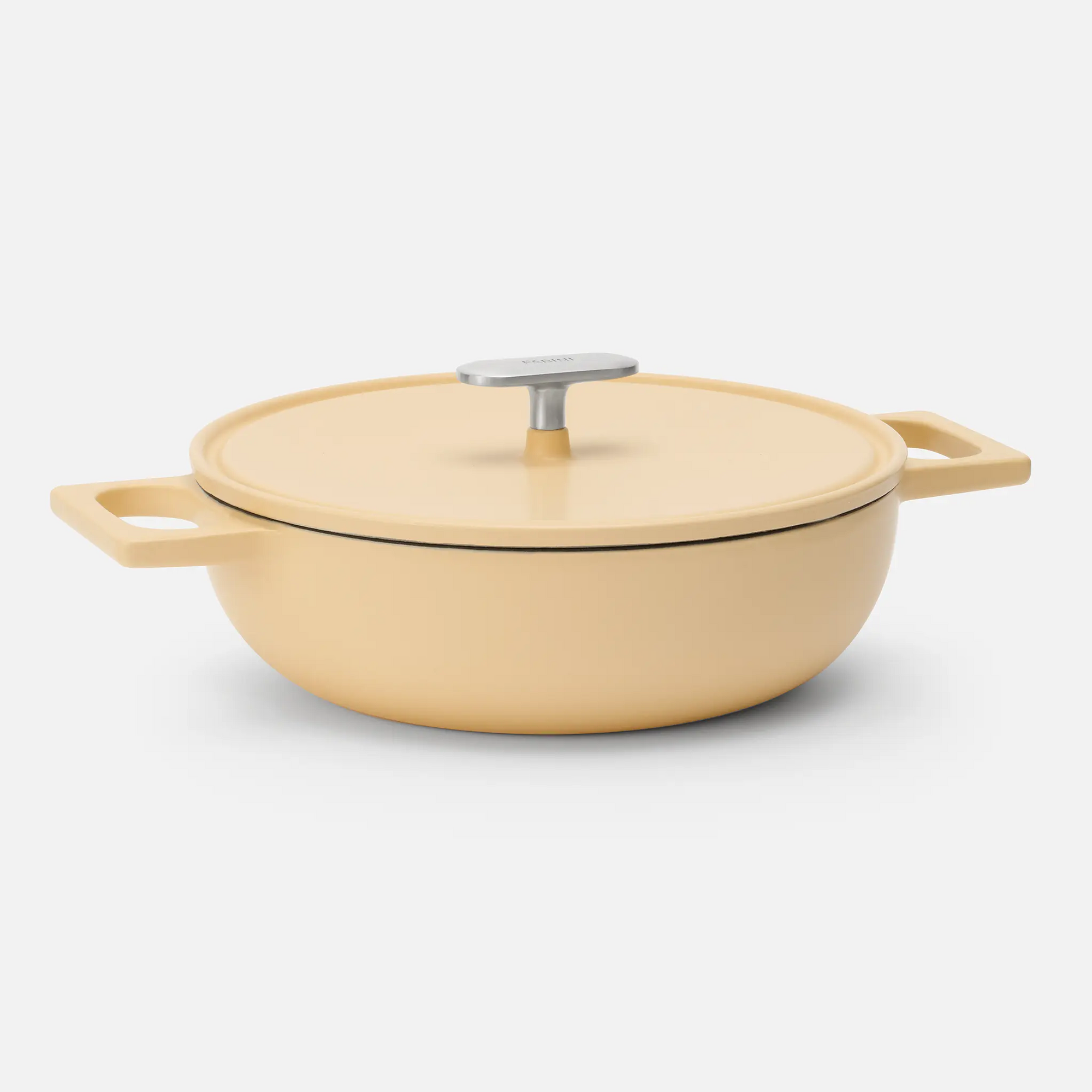 Tegame serpenyő Mattia 3.0 Standard, ø 26 cm - Zománcozott öntöttvas serpenyő fedővel, matt krém színű