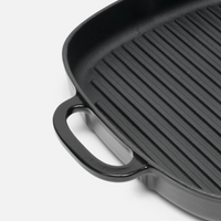 Grillserpenyő Mattia 2.0, ø 28 cm - Zománcozott öntöttvas grillserpenyő fedő nélkül, fekete