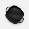 Zománcozott öntöttvas grillserpenyő Ø 28 cm, fekete