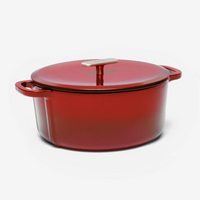 Zománcozott öntöttvas lábas fedővel Ø 26 cm (6 l), piros