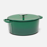 Zománcozott öntöttvas lábas fedővel Ø 26 cm (6 l), zöld