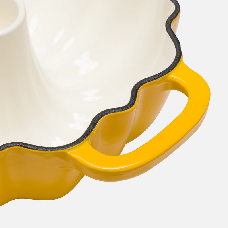 Kuglóf forma FABINI & Mirka van Gils, 3 l - Zománcozott öntöttvas kuglóf sütőforma, sárga