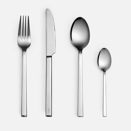 Evőeszköz készlet Cara, 24 db - Fényes felületű, polírozott rozsdamentes acél evőeszközök