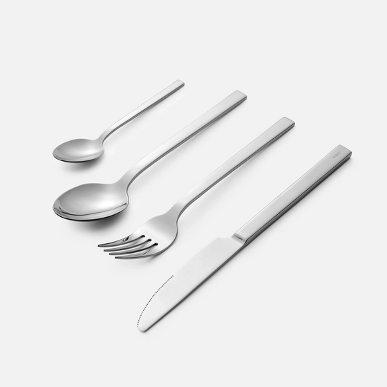 Evőeszköz készlet Cara, 24 db - Fényes felületű, polírozott rozsdamentes acél evőeszközök