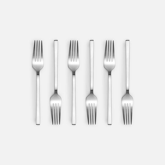 Desszert villa szett Cara, 6 db - Rozsdamentes acél villák, fényes