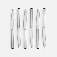 Steak kés szett Cara, 6 db - Rozsdamentes acél kések, fényes